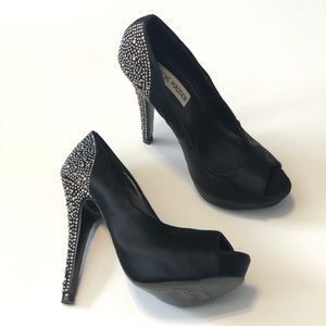 STEVE MADDEN Rhinestone studded platform stilettos